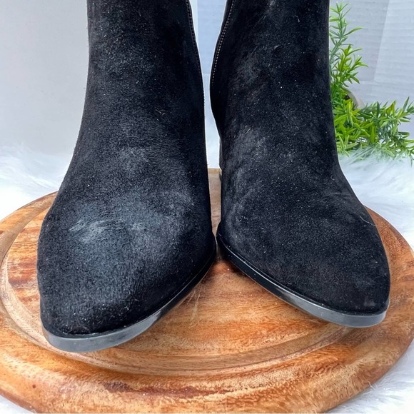 NIB Calvin Klein Womens Freeda Tall Suede Neoprene stretch Boots, BLACK … - Picture 13 of 16